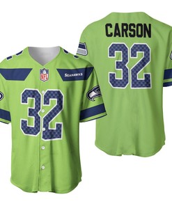 Seattle Seahawks Chris Carson #32 Nfl American Football Green Color Rush Legend 3d Designed Allover Gift For Seahawks Fans Baseball Jersey - Robokeg