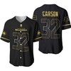 Seattle Seahawks Chris Carson #32 Nfl American Football Team Black Golden Brandedition 3d Designed Allover Gift For Seattle Fans Baseball Jersey - Robokeg