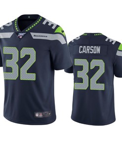Seattle Seahawks Chris Carson Navy 100th Season Vapor Limited Jersey - Robokeg