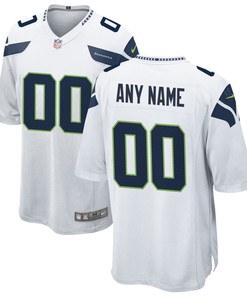 Seattle Seahawks Custom Game Jersey - White Custom Jerseys Nfl - Robokeg