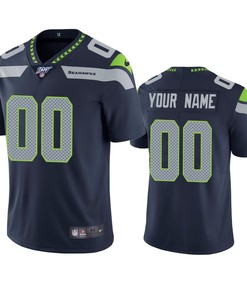 Seattle Seahawks Custom Navy 100th Season Vapor Limited Jersey - Robokeg