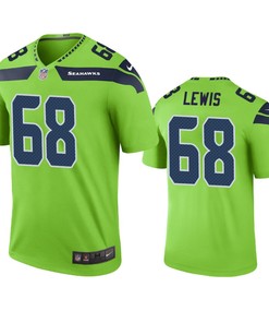Seattle Seahawks Damien Lewis Green Color Rush Legend Jersey - Robokeg