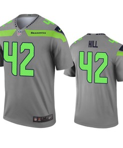 Seattle Seahawks Delano Hill Gray Inverted Legend Jersey - Robokeg