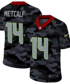 Seattle Seahawks Dk Metcalf #14 Nfl 2020 Camo Black Jersey - Robokeg