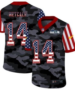 Seattle Seahawks Dk Metcalf #14 Nfl 2020 Camo Black Jersey - Robokeg