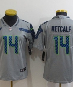 Seattle Seahawks Dk Metcalf #14 Nfl 2020 Grey Womens Jersey - Robokeg