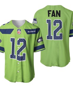 Seattle Seahawks Fan #12 Nfl American Football Green Color Rush Legend 3d Designed Allover Gift For Seahawks Fans Baseball Jersey - Robokeg