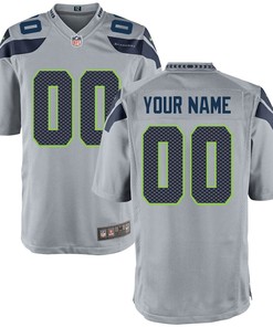 Seattle Seahawks Game Custom Jersey - Gray Custom Jerseys Nfl - Robokeg