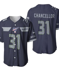 Seattle Seahawks Kam Chancellor #31 Nfl American Football Navy 100th Season 3d Designed Allover Gift For Seahawks Fans Baseball Jersey - Robokeg