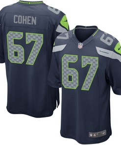 Seattle Seahawks Landon Cohen Team Color Game Jersey Nfl - Robokeg