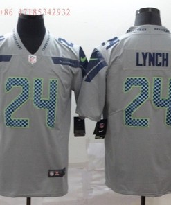 Seattle Seahawks Marshawn Lynch #24 2020 Nfl Grey Jersey Jersey - Robokeg