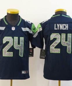 Seattle Seahawks Marshawn Lynch #24 Nfl 2020 Navy Jersey - Robokeg