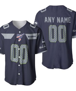 Seattle Seahawks Nfl American Football Navy 100th Season 3d Designed Allover Custom Gift For Seahawks Fans Baseball Jersey - Robokeg