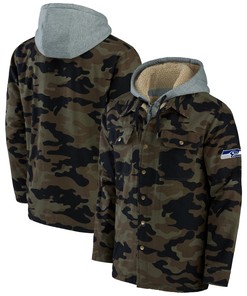 Seattle Seahawks Nfl X Darius Rucker Collection By Canvas Full-zip Hoodie - Camo - Robokeg