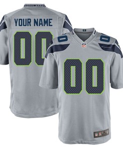 Seattle Seahawks Nike Custom Alternate Game Jersey - Gray - Robokeg