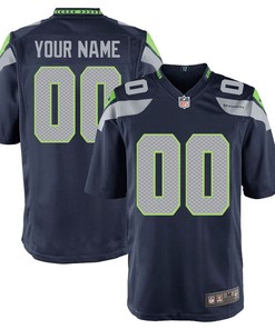 Seattle Seahawks Nike Custom Game Jersey - College Navy - Robokeg