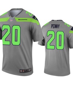 Seattle Seahawks Rashaad Penny Gray Inverted Legend Jersey - Robokeg