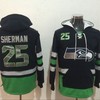 Seattle Seahawks Richard Sherman #25 Nfl 2020 Black Green Hoodie Jersey - Robokeg
