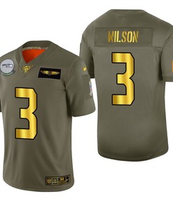 Seattle Seahawks Russell Wilson 2019 Salute To Service Nfl 100 Mens Jersey Metallic - Robokeg