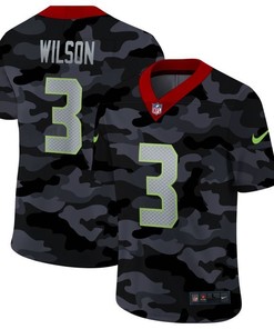 Seattle Seahawks Russell Wilson #3 Nfl 2020 Camo Black Jersey - Robokeg