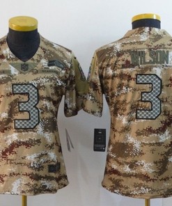 Seattle Seahawks Russell Wilson #3 Nfl 2020 Camo Brown Jersey - Robokeg