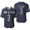 Seattle Seahawks Russell Wilson #3 Nfl American Football Navy 100th Season 3d Designed Allover Gift For Seahawks Fans Baseball Jersey - Robokeg