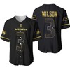 Seattle Seahawks Russell Wilson #3 Nfl American Football Team Black Golden Brandedition 3d Designed Allover Gift For Seattle Fans Baseball Jersey - Robokeg