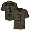 Seattle Seahawks Russell Wilson 3 Nfl Olive 2021 Salute To Service Game Men Jersey For Seahawks Fans - Robokeg