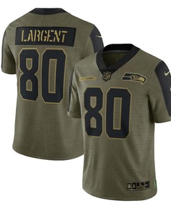Seattle Seahawks Steve Largent 80 Nfl Olive 2021 Salute To Service Retired Player Men Jersey For Seahawks Fans - Robokeg