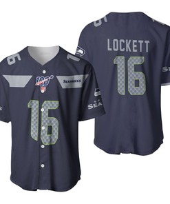 Seattle Seahawks Tyler Lockett #16 Nfl American Football Navy 100th Season 3d Designed Allover Gift For Seahawks Fans Baseball Jersey - Robokeg