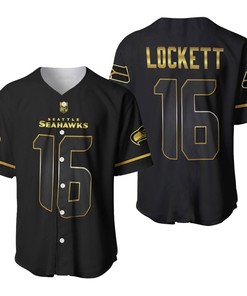 Seattle Seahawks Tyler Lockett #16 Nfl American Football Team Black Golden Brandedition 3d Designed Allover Gift For Seattle Fans Baseball Jersey - Robokeg