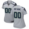Seattle Seahawks Womens Alternate Custom Game Jersey - Gray Custom Jerseys Nfl - Robokeg