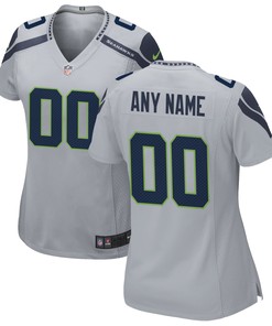 Seattle Seahawks Womens Alternate Custom Game Jersey Gray Custom Jerseys Nfl - Robokeg