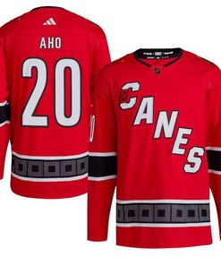 Sebastian Aho 20 Carolina Hurricanes Reverse Retro 2.0 Jersey - Red - Robokeg