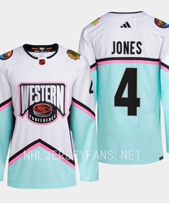 Seth Jones 4 Blackhawks 2023 All-Star Western Conference White Jersey - Robokeg