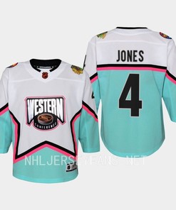Seth Jones 4 Chicago Blackhawks 2023 All-Star Game Jersey White Equipment - Robokeg