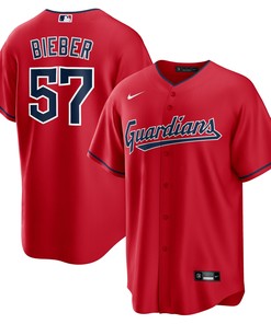 Shane Bieber Cleveland Guardians Alternate Replica Player Jersey - Red Mlb - Robokeg