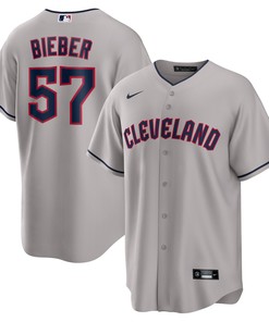 Shane Bieber Cleveland Guardians Road Replica Player Jersey Gray Mlb - Robokeg