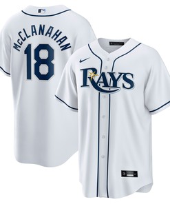 Shane Mcclanahan Tampa Bay Rays Home Replica Player Jersey - White Mlb - Robokeg