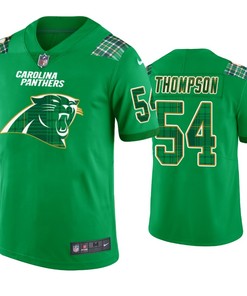 Shaq Thompson Carolina Panthers #54 Jersey St. Patricks Day Kelly Green Lucky - Men - Robokeg