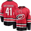 Shayne Gostisbehere 41 Carolina Hurricanes Stanley Cup 2023 Playoffs Patch Home Breakaway Men Jersey - Red - Robokeg
