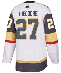 Shea Theodore 27 Vegas Golden Knights Stanley Cup 2023 Champions Patch Away Breakaway Men Jersey - White - Robokeg