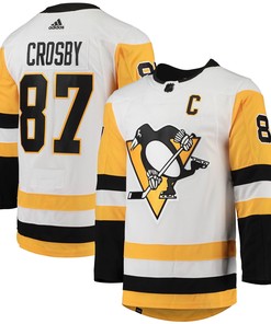 Sidney Crosby Pittsburgh Penguins Adidas Away Captain Patch Primegreen Authentic Pro Player Jersey - White Nhl - Robokeg