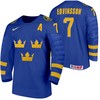 Simon Edvinsson Sweden Hockey 2022 IIHF World Junior Championship Blue Away Jersey Jersey - Robokeg