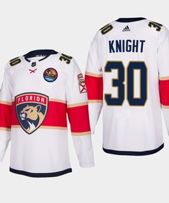 Spencer Knight 30 Florida Panthers 2023 All-Star Game Jersey White Equipment - Robokeg