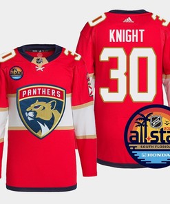 Spencer Knight 30 Florida Panthers Red Jersey 2023 NHL All-Star - Robokeg