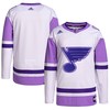 St. Louis Blues Adidas Hockey Fights Cancer Primegreen Authentic Blank Practice Jersey - White/purple Nhl - Robokeg