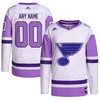 St. Louis Blues Adidas Hockey Fights Cancer Primegreen Authentic Custom Jersey - White/purple Custom Jerseys Nhl - Robokeg