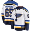 St. Louis Blues Alexei Toropchenko 65 Away 2022 Stanley Cup Playoffs Breakaway Men Jersey - White - Robokeg