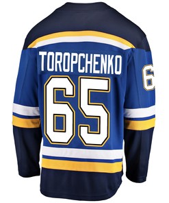 St. Louis Blues Alexei Toropchenko 65 Home 2022 Stanley Cup Playoffs Breakaway Men Jersey - Royal - Robokeg